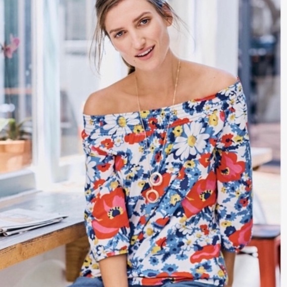 Boden Tops - Boden Poppy Off shoulder  Blouse Anthropologie